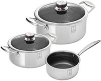 HENSSLERS Topf-Set, Edelstahl (Set, 5-tlg., 1 Universaltopf &Oslash; 20 cm und &Oslash; 24...