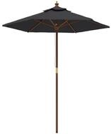 vidaXL Sonnenschirm Sonnenschirm mit Holzmast Schwarz 196x231 cm