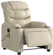 vidaXL Sessel Massagesessel Elektrisch Creme Kunstleder (1-St)