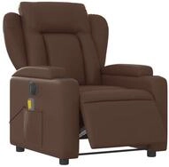 vidaXL Sessel Massagesessel Elektrisch Braun Kunstleder (1-St)