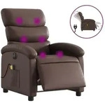vidaXL Massagesessel, Relaxsessel Elektrisch Braun Kunstleder