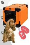MAELSON Hunde-Transportbox Soft Kennel faltbare Hundebox in 3 Gr&ouml;&szlig;en - Neon Orange