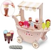 Mamabrum Spielk&uuml;che Eisdiele Spielset aus Holz &ndash; Rollenspiel f&uuml;r Kinder mit
