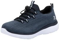 Slip-On Sneaker RIEKER SPORT, Damen, Gr. 36, blau (nachtblau), Textil, unifarben,