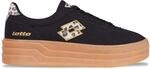 Plateausneaker LOTTO, Damen, Gr. 36, schwarz (schwarz, leo), Synthetik, mehrfarbig,