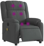 vidaXL Sessel Massagesessel Elektrisch Dunkelgrau Stoff (1-St)