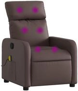vidaXL Sessel Massagesessel Braun Kunstleder (1-St)