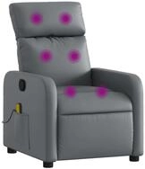 vidaXL Sessel Massagesessel Grau Kunstleder (1-St)