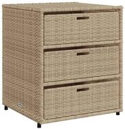 vidaXL Gartenbox, Gartenschrank Beige 55x59x69 cm Poly Rattan