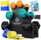 KESSER Hantel-Set, (12 kg Set 2 x (1+2+3)kg), Kurzhantel Gymnastikhanteln mit