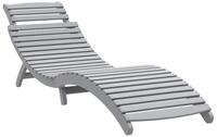 vidaXL Gartenliege Sonnenliege Grau 184x55x64 cm Massivholz, 1 St.