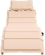 vidaXL Gartenliege, Sonnenliege mit Auflage Beige Massivholz Akazie