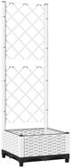vidaXL Pflanzk&uuml;bel, Pflanzkasten mit Rankgitter Wei&szlig; 40x40x121,5 cm PP