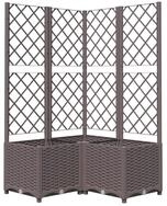 vidaXL Pflanzk&uuml;bel, Pflanzkasten mit Rankgitter Braun 80x80x136 cm PP