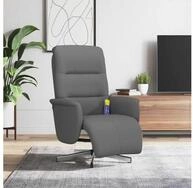 vidaXL Sessel vidaXL Massagesessel mit Fu&szlig;teil Dunkelgrau Stoff