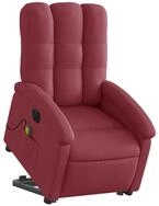 vidaXL Sessel Elektrischer Massagesessel mit Aufstehhilfe Weinrot Stoff (1-St)