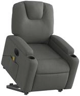 vidaXL Sessel Elektrischer Massagesessel mit Aufstehhilfe Dunkelgrau Stoff...