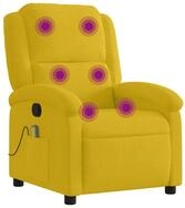 vidaXL Sessel Massagesessel Gelb Samt (1-St)