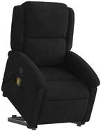 vidaXL Sessel Massagesessel mit Aufstehhilfe Schwarz Samt (1-St)