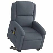 vidaXL Sessel Massagesessel mit Aufstehhilfe Dunkelgrau Samt (1-St)