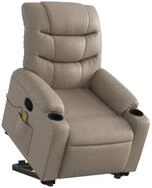 vidaXL Sessel Massagesessel mit Aufstehhilfe Cappuccino-Braun Kunstleder (1-St)