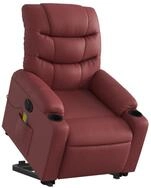 vidaXL Sessel Massagesessel mit Aufstehhilfe Elektrisch Weinrot Kunstleder...
