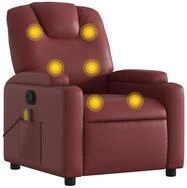 vidaXL Sessel Massagesessel Weinrot Kunstleder (1-St)