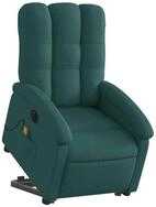 vidaXL Sessel Elektrischer Massagesessel mit Aufstehhilfe Dunkelgr&uuml;n Stoff...