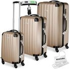 tectake Trolley Hartschalenkoffer-Set aus robustem ABS-Kunststoff, 360&deg;...