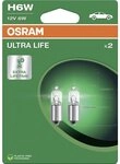 Osram KFZ-Ersatzleuchte Osram Scheinwerferlampe H6W Ultra Life 2.0 2 St&uuml;ck