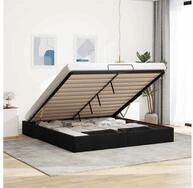 vidaXL Bett, Ottoman-Bett ohne Matratze Schwarz 180x200 cm Stoff