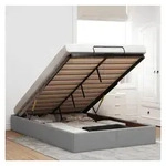 vidaXL Bett, Ottoman-Bett ohne Matratze Hellgrau 120x190 cm Stoff