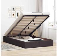 vidaXL Bett, Ottoman-Bett ohne Matratze Dunkelbraun 120x190 cm Stoff
