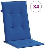 vidaXL Hochlehnerauflage, Gartenstuhlauflagen f&uuml;r Hochlehner 4 Stk. K&ouml;nigsblau
