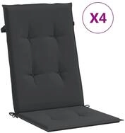 vidaXL Hochlehnerauflage, Gartenstuhlauflagen f&uuml;r Hochlehner 4 Stk. Schwarz...