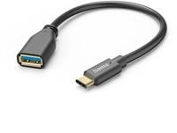 Hama USB Adapterkabel, OTG, USB C Stecker, USB A Buchse, 15 cm, Schwarz...