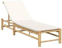 vidaXL Gartenliege Sonnenliege mit Auflage 55x199x30 cm Bambus, 1 St.