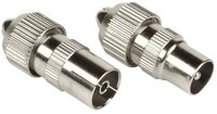 Hama Koax-Set, Metall, Stecker/Kupplung, schraubbar (00205211) Audio- & Video-Kabel