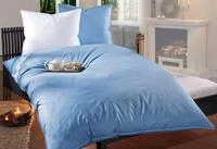 Federbettdecke RIBECO "Leon", blau (saphirblau), B:135cm L:200cm, Bezug: 100%