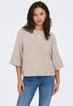 Strickpullover ONLY "ONLSIMONI 3/4 PULLOVER KNT NOOS", Damen, Gr. XS, beige...