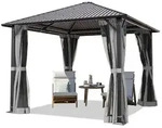 TOOLPORT Pavillon Gartenpavillon 3x3 m Moonlight Superior grau, mit 4...
