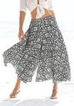 Hosenrock LASCANA "mit weitem Bein", Damen, Gr. 34, blau (marine, creme), Web,