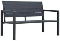 furnicato Gartenbank Grau 120 x 64 x 78 cm aus HDPE und Stahl,...