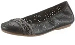 Rieker Ballerina Slipper, Flache Schuhe mit Rundum-Gummizug schwarz 41 EU