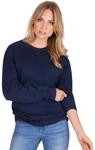 Sweatshirt TRIGEMA "TRIGEMA Sweatshirt", Damen, Gr. L, blau (navy), Sweatware, 70%
