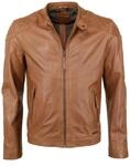 Kurzjacke MUSTANG "Lederjacke Max", Herren, Gr. S, braun (cognac), Obermaterial: 100%