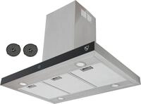 K&H Inselhaube K&H 90cm Dunstabzugshaube, Inselhaube, LED, Energieklasse A+, ISA-90