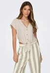 ONLY Kurzarmbluse ONLSIESTA SS KNOT LIN BL SHIRT PNT NOOS Viskosemischung, regular