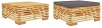 vidaXL Gartenlounge-Set, 2-tlg. Lounge Set Massivholz Teak