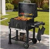 Strattore Holzkohlegrill Grill BBQ Grillwagen XL h&ouml;henverstellbar mit R&auml;dern